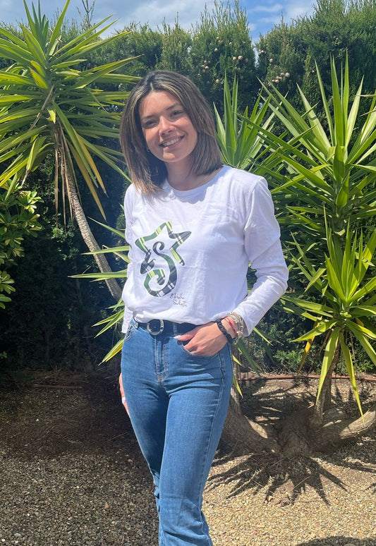 Camiseta Mujer Cuadros Escoceses Manga Larga